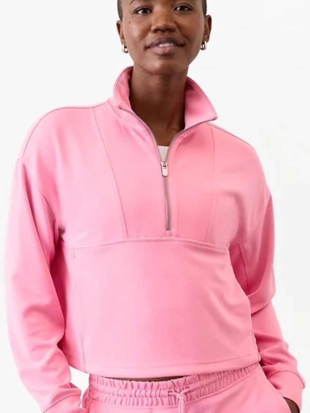 Athleta Seasoft Rib 1/4 Zip Popover